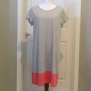 Boden 12R Grey and Coral Knit Dress